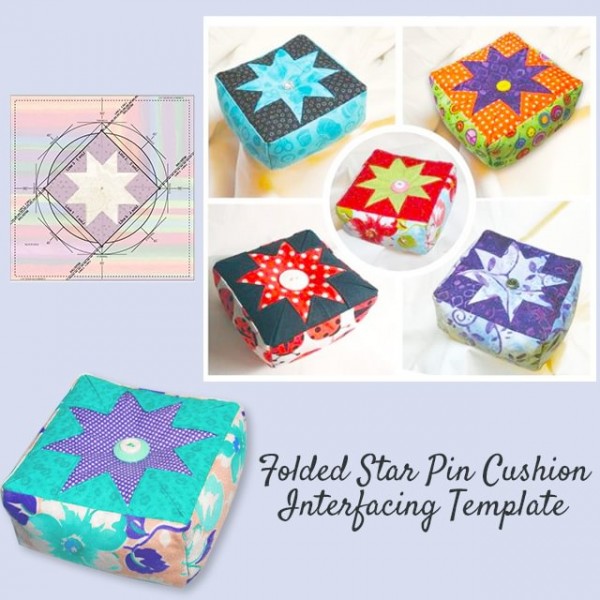 Folded Star Pin Cushion Interfacing Template-With Instructions