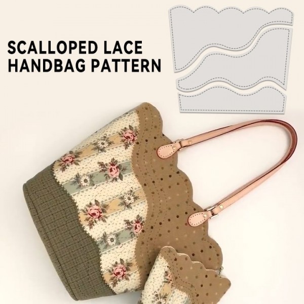 Scalloped Lace Handbag Pattern Template —With Tutorial
