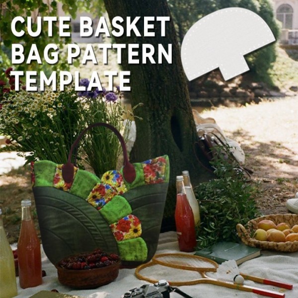 Cute Basket bag Pattern Template —With  Tutorial