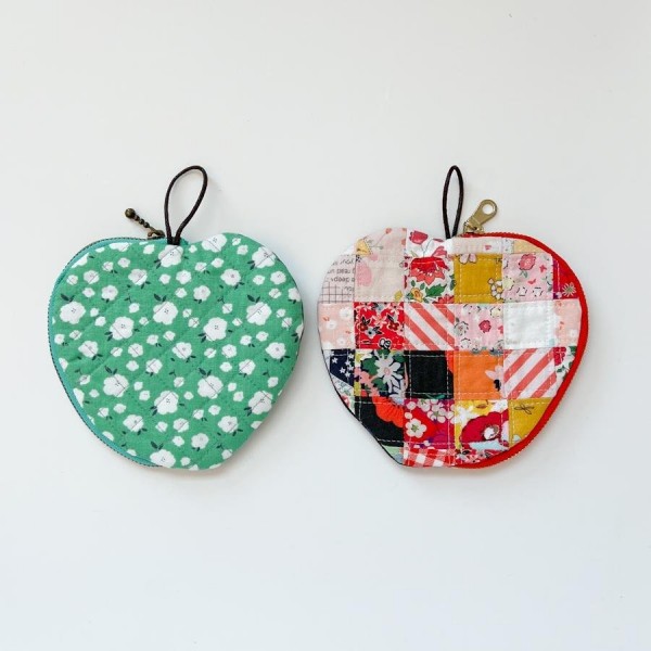 Zipper bag apple pattern template
