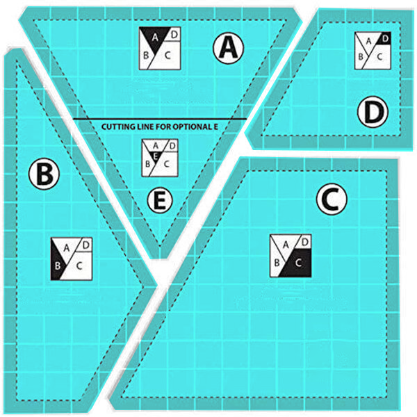 Sewing cutting template