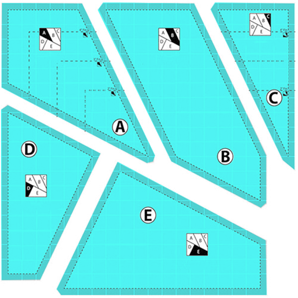 Sewing cutting template