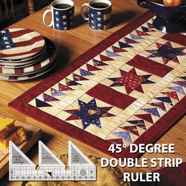 45°、60° & 90° Degree Double-Strip Quilt Ruler - With Instructions
