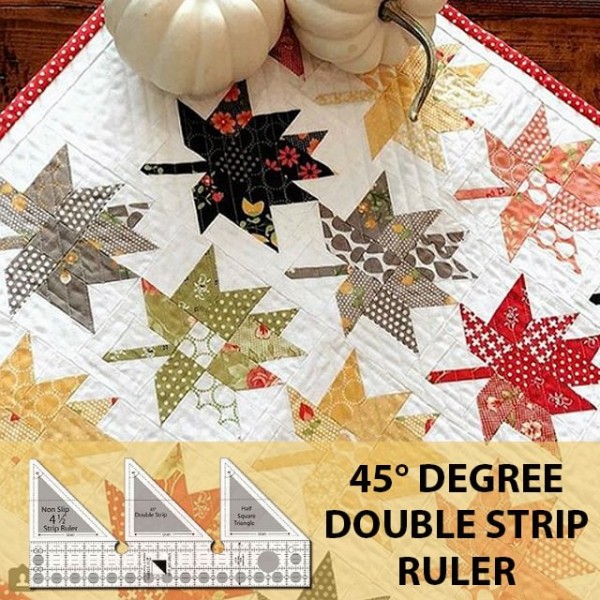 45°、60° & 90° Degree Double-Strip Quilt Ruler - With Instructions