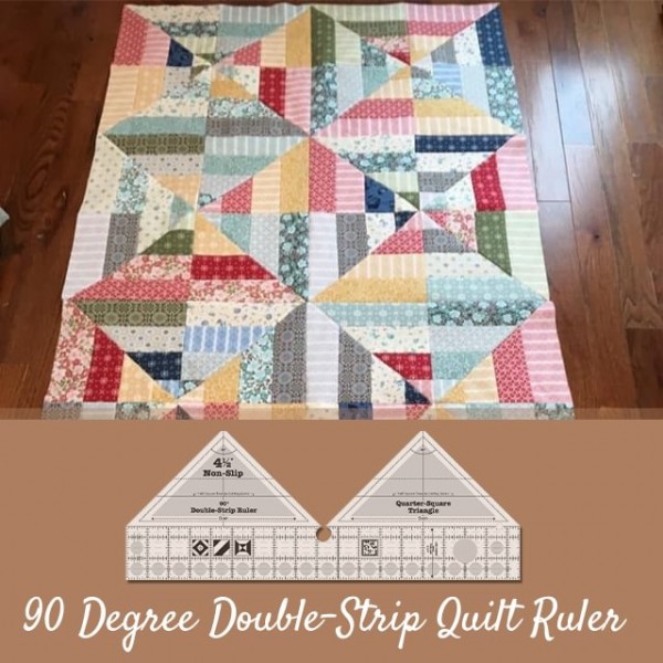 45°、60° & 90° Degree Double-Strip Quilt Ruler - With Instructions