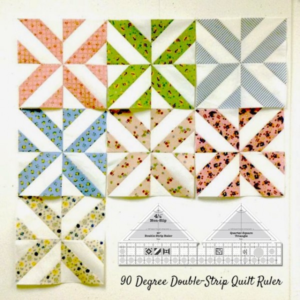 45°、60° & 90° Degree Double-Strip Quilt Ruler - With Instructions