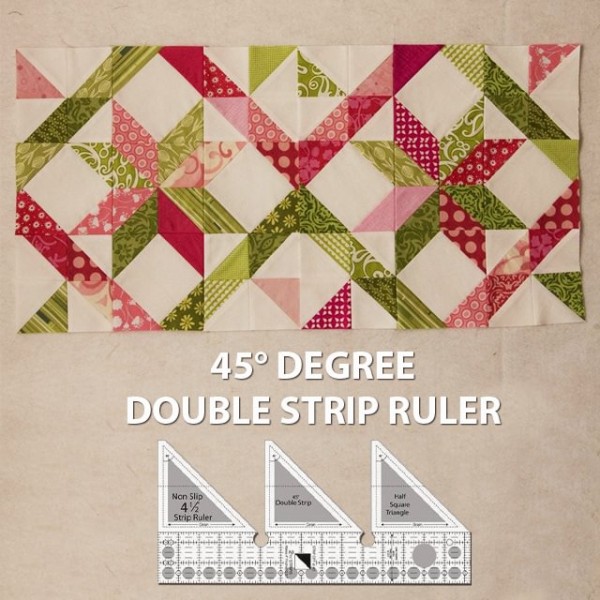 45° Degree Double Strip Ruler-With Instructions