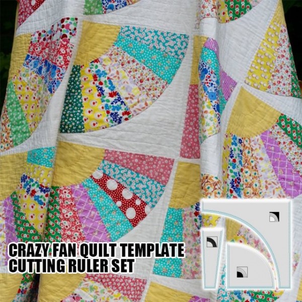 Crazy Fan Quilt Template Cutting Ruler Set - 3PCS (With Instructions)