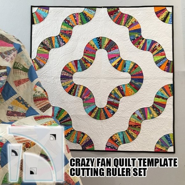 Crazy Fan Quilt Template Cutting Ruler Set - 3PCS (With Instructions)