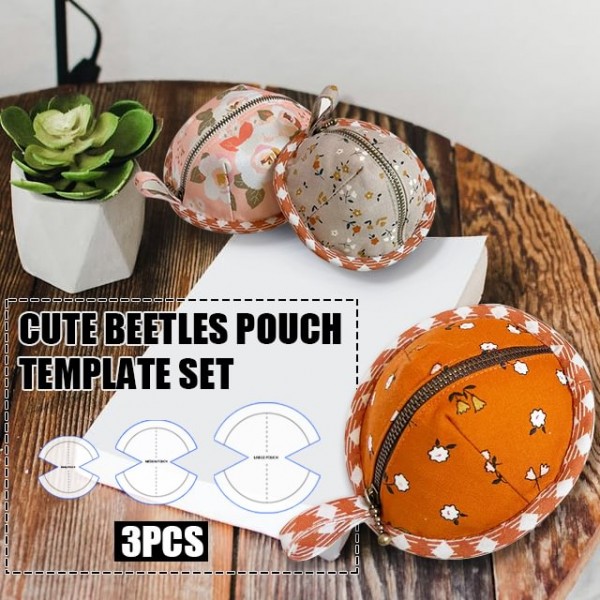 Cute Beetles Pouch Template Set -With Instructions
