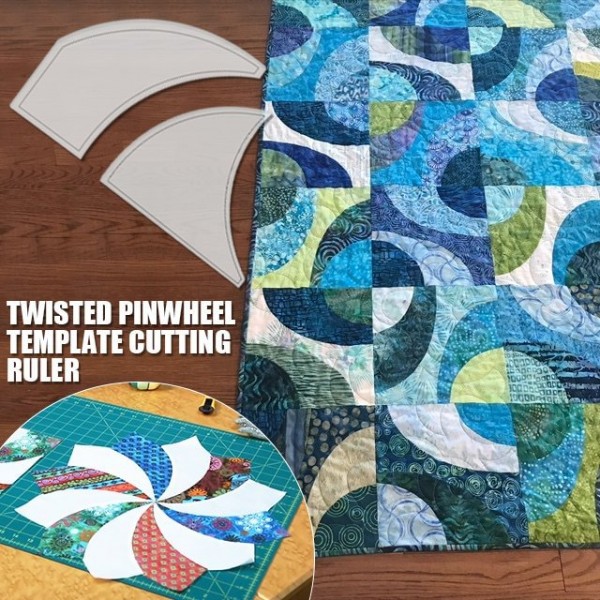Twisted Pinwheel Template Cutting Ruler-2PCS (With Instructions)