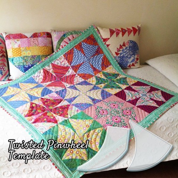 Twisted Pinwheel Template Cutting Ruler-2PCS (With Instructions)