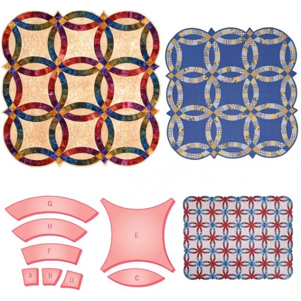 Double Wedding Ring Book & Template Set(8PCS) + Manual