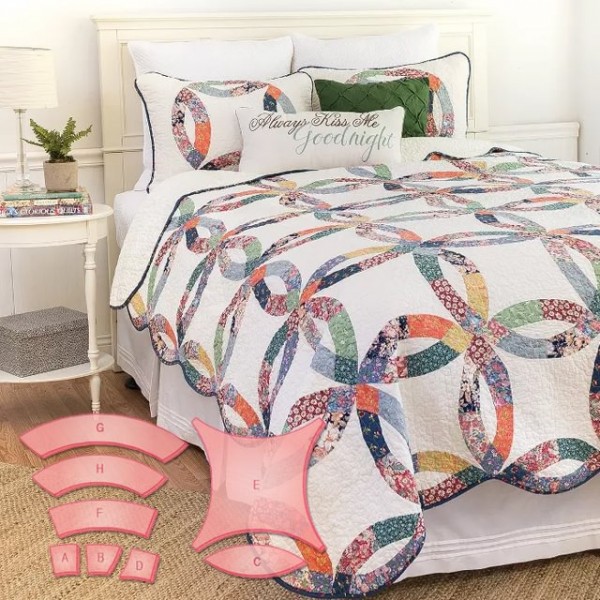 Double Wedding Ring Book & Template Set(8PCS) + Manual