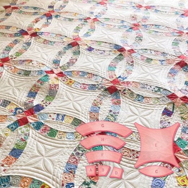 Double Wedding Ring Book & Template Set(8PCS) + Manual