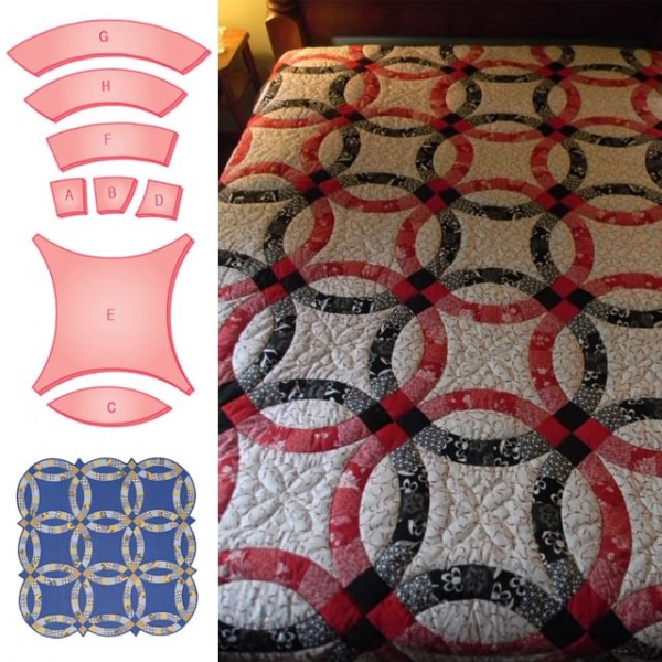 Double Wedding Ring Book & Template Set(8PCS) + Manual