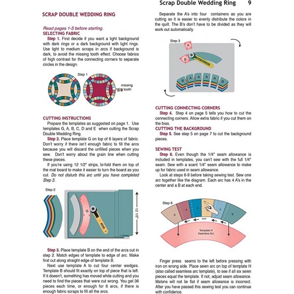 Double Wedding Ring Book & Template Set(8PCS) + Manual