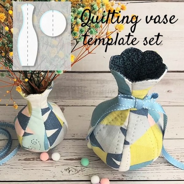 Quilted  Fabric vase  Sewing pattern