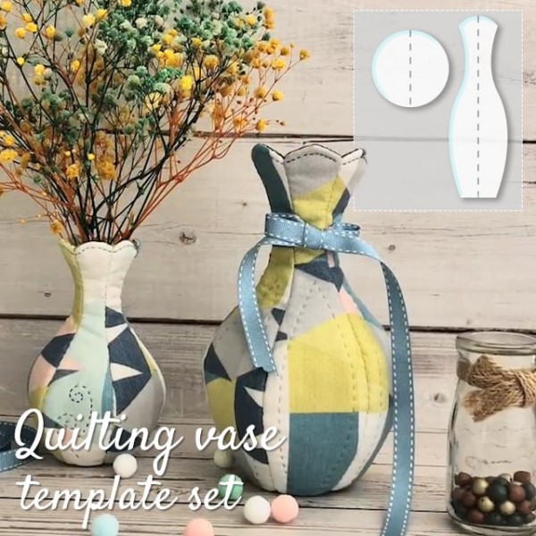 Quilted  Fabric vase  Sewing pattern