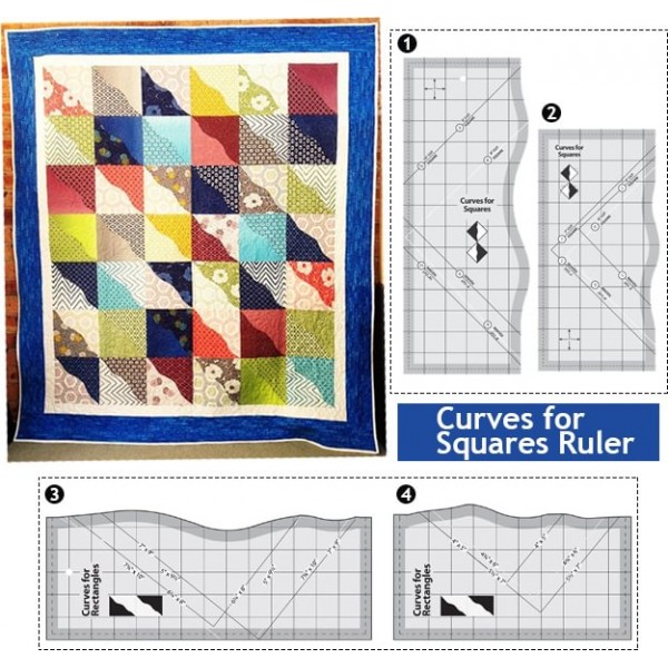 Curves for Squares & Rectangles Ruler -  (With Instructions)